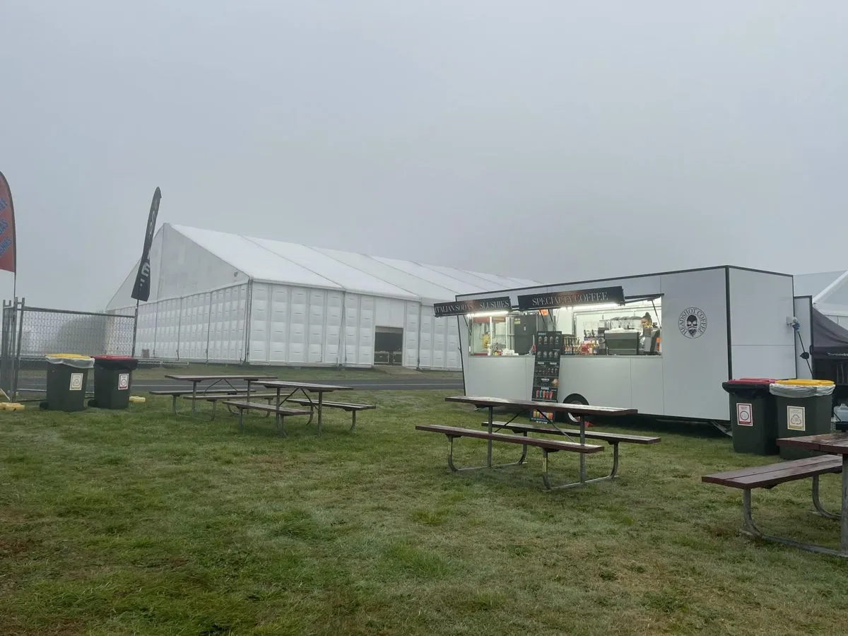 The trailer set up at Fieldays